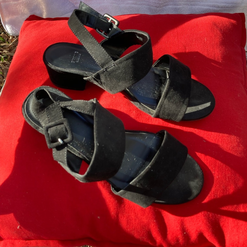 Faux suede sandals